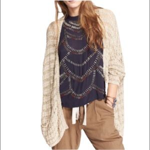 Free People Linen Oversized Cardigan Lightweight Sweater Last Night Style